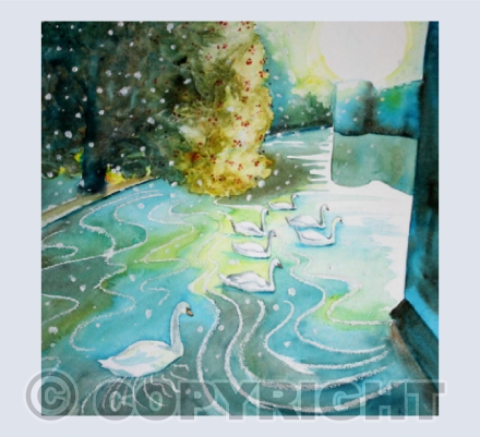 Seven Swans A Swimming