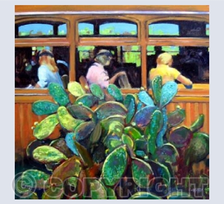 Tram with Prickly Pear