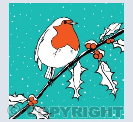 Robin in the Holly