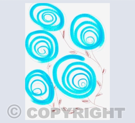 Digital Blue Spiral Plant