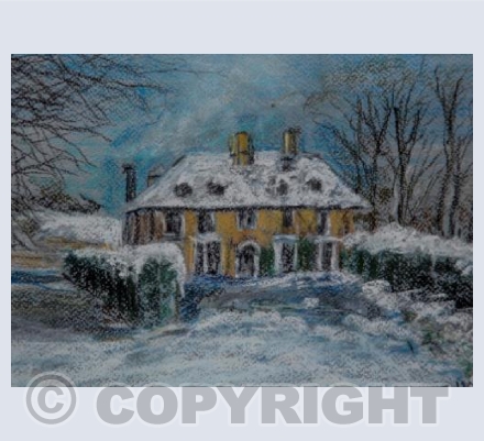 Kempsford Manor in snow