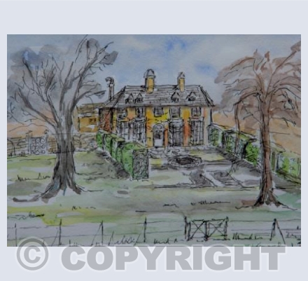 Kempsford Manor in ink