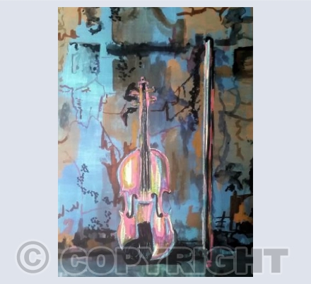Blue wall violin