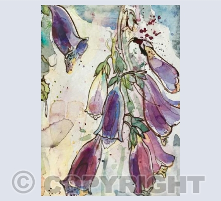 foxgloves portrait card