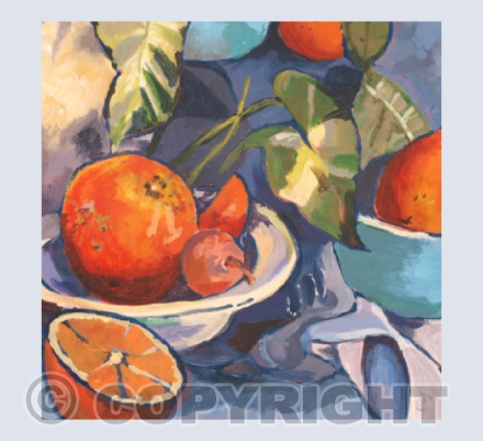 Oranges with White Bowl
