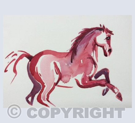 Prancing Red Horse