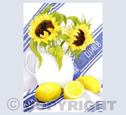 Sunflowers and lemons