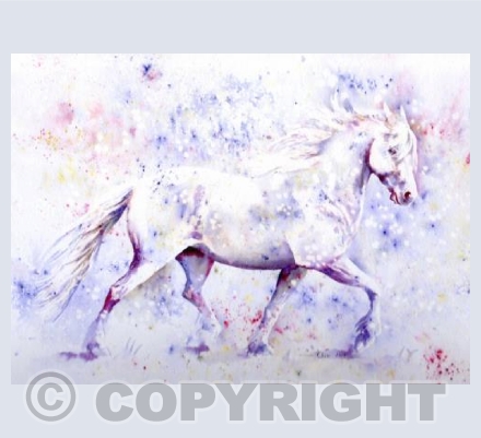Horse in a snowstorm