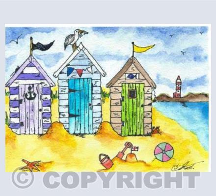 beach hut & lighthouse