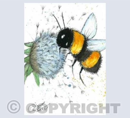 bee with dandelion