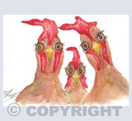 3 hens