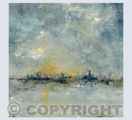 Sunset Over The Sea Port