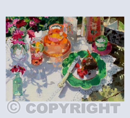 Birthday Cake and Flowers