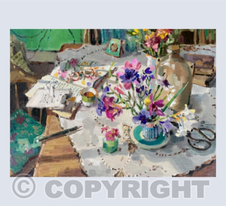 Kitchen Table with Flowers