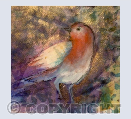 Robin and Christmas Tree