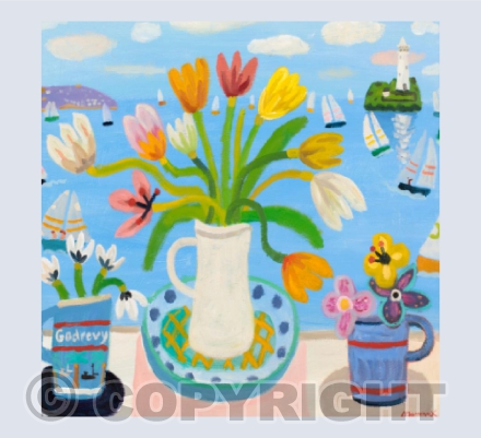 Tulips and Godrevy Lighthouse