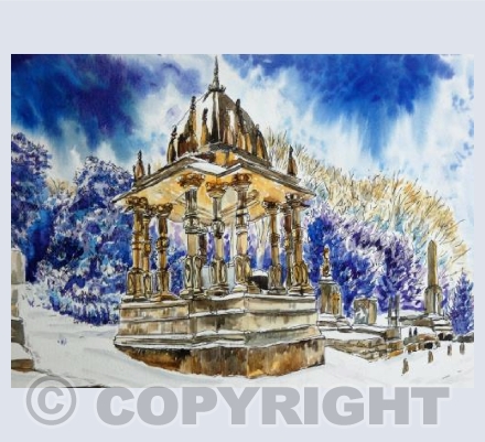Raja's tomb in snow