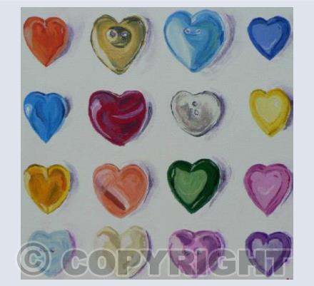 Button hearts