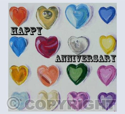 Anniversary Button Hearts