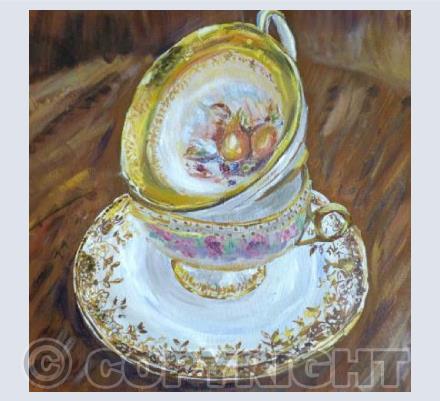 Gilded teacups