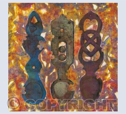 Love Spoons on Yellow Ochre Wallpaper