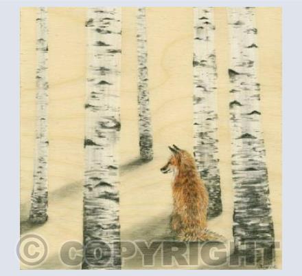 Fox in Birch Trees
