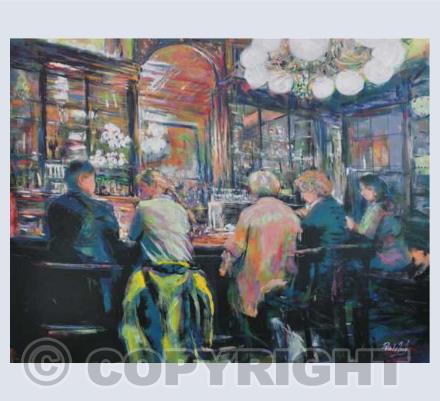 Contemporary figures and cafe scenes