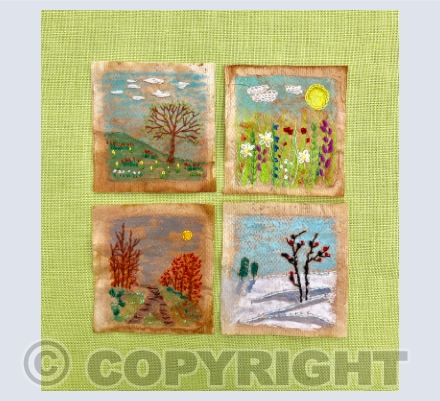Tea bag embroidery