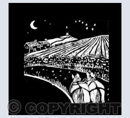 Linocut print